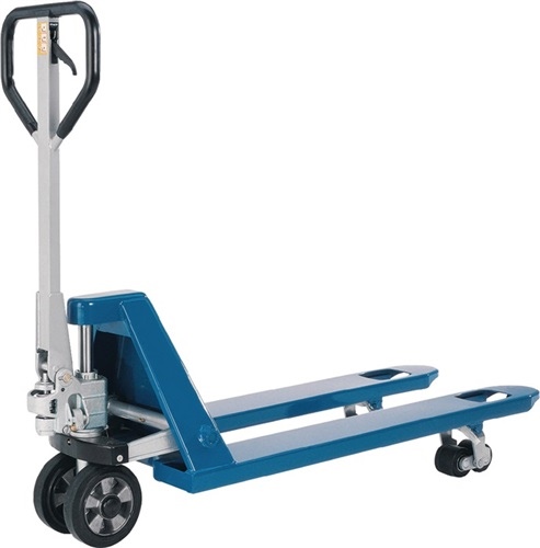 Pallet truck fork length 1150mm capacity 2500kg STA sky blue solid rubber/polyurethane