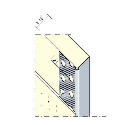 Maisch edge profile drywall 2.5m 9297 2.50 - Göppinger f. 15mm GK