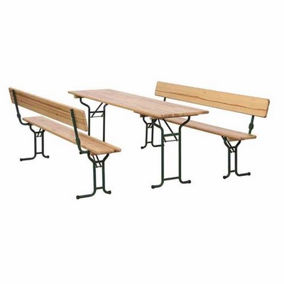 Marquee set with backrest 220cm 3-piece table 60cm wide