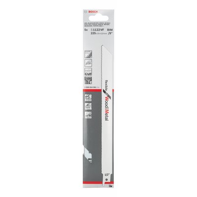 Bosch reciprocating saw blade for wood and metal S 1122 VF BIM 5-pack