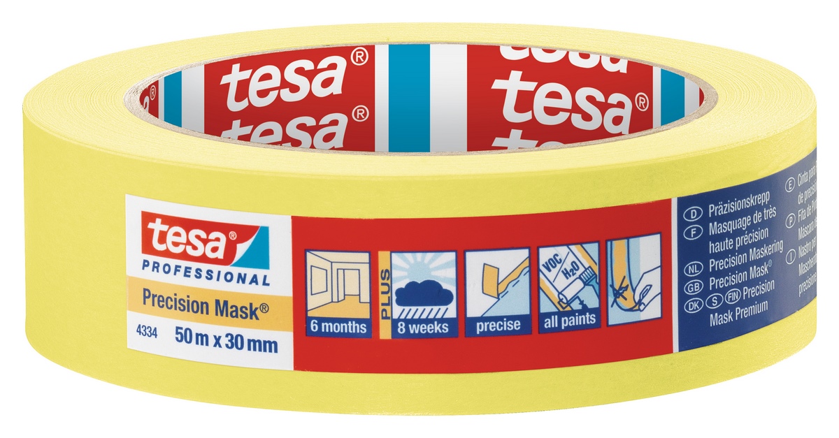 tesa® Professional Precision Crepe Plus 50mx30mm yellow - 4334