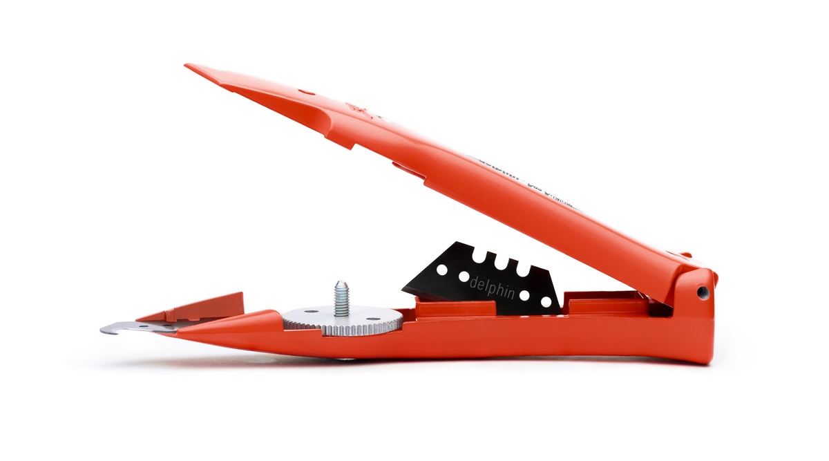 Nóż uniwersalny Delphin®-03 Colour Edition Red z plastikowym kołczanem