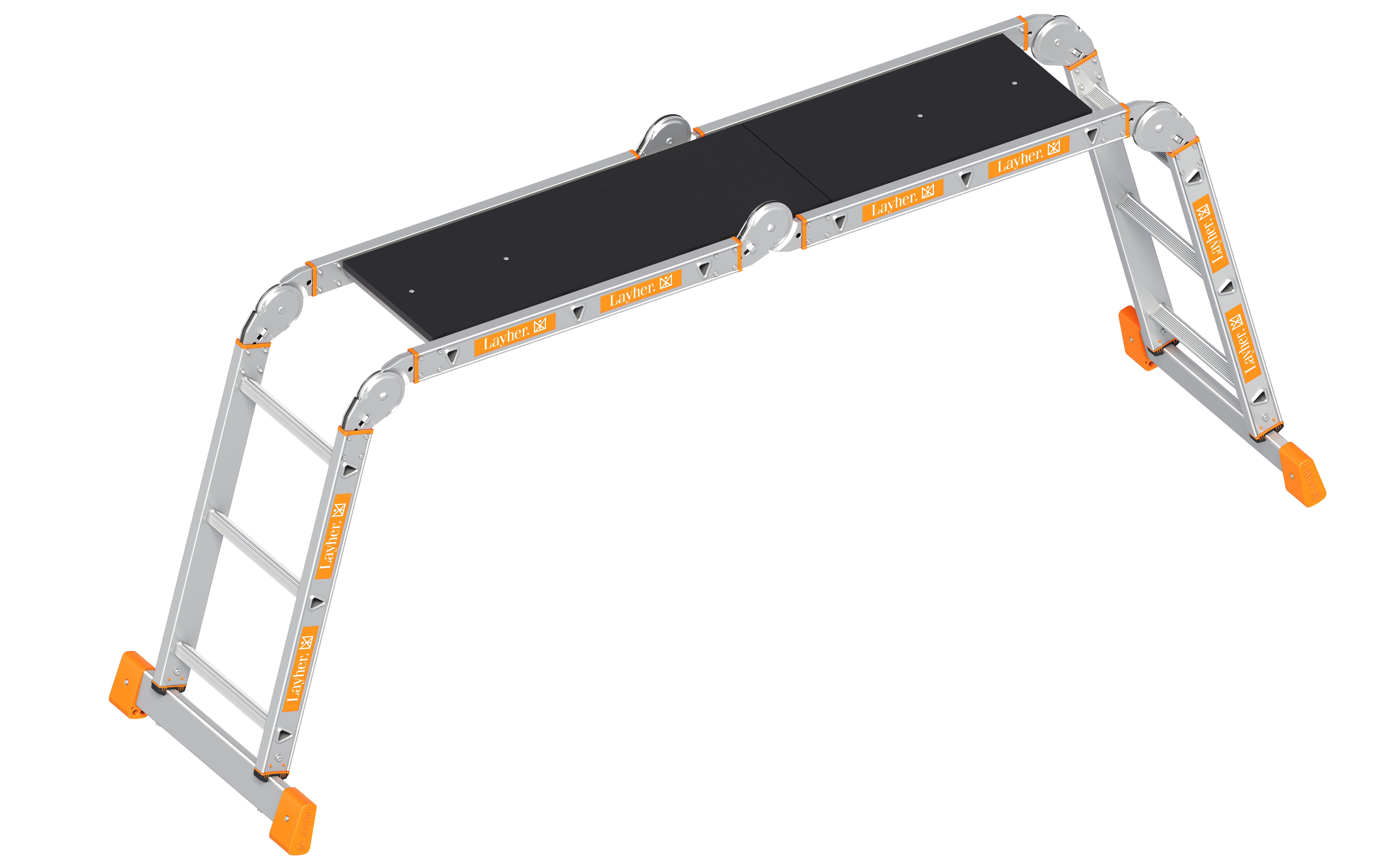 Layher 1057 Car boot ladder with paltt mould 4x3 rungs max. length 3.45m
