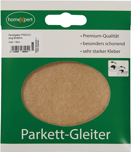 Parquet glides Premium 80 x 95mm felt natural angular self-cl.