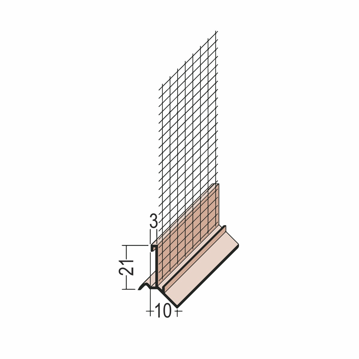 Maisch push-on profile for ETIC system 10mm 2.50m white - 37301