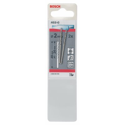 Wiertło do metalu Bosch HSS-G DIN338 2x24x49mm 2-pak