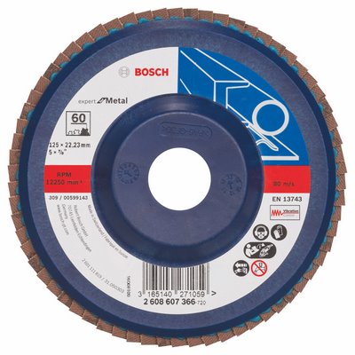 Bosch flap disc Expert metal 125x22.23mm K60
