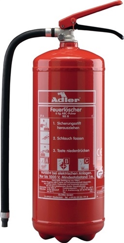 Powder fire extinguisher Adler PDE6 6 kg A B w.continuous pressure fire class 27 183 C w.wall