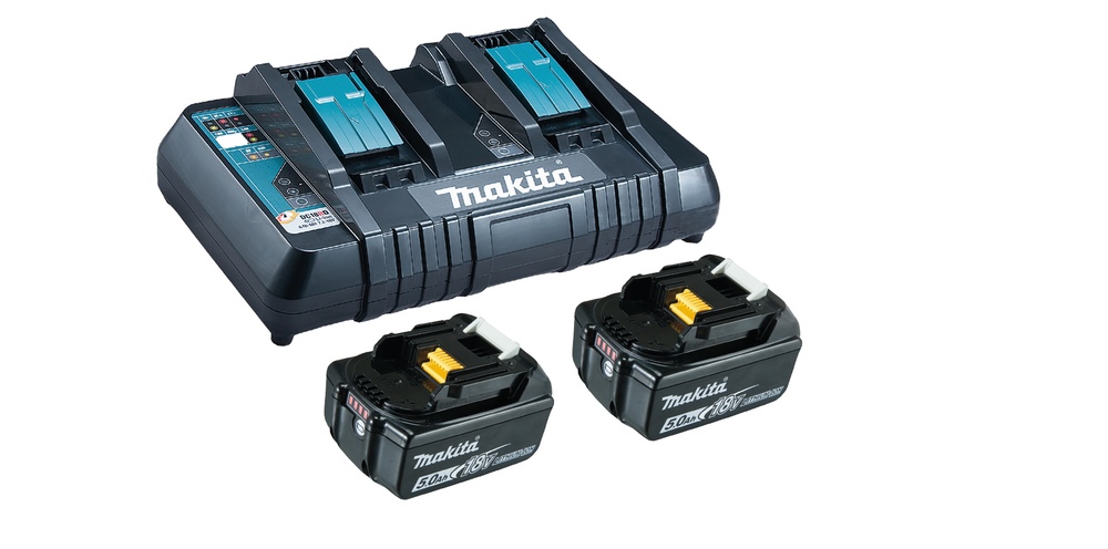 Makita Power-Source Kit 5.0 Ah 18.0 V 1 charger + 2x rechargeable battery BL1850B - 199482-2