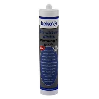 Beko textured seal 310ml grain size 3 coarse acrylic white textured
