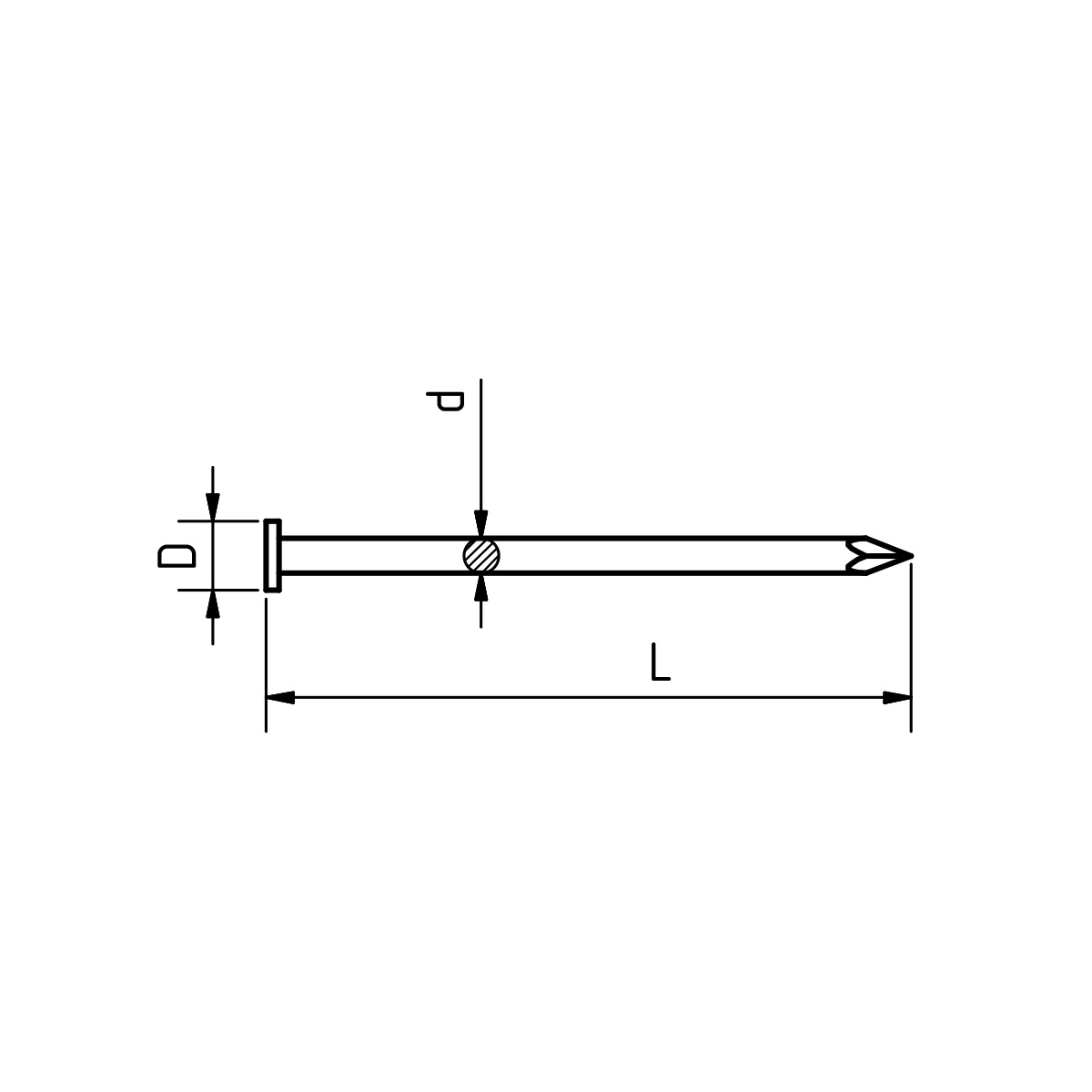 Gwoździe druciane Drakena rd blank 1.6x30mm z płaskim łbem 1.0kg - 41116030010100