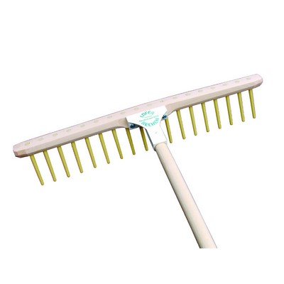 Grabie ogrodowe Lofer 60 cm 18 nylonowych zębów z trzonkiem z drewna lipowego 180 cm
