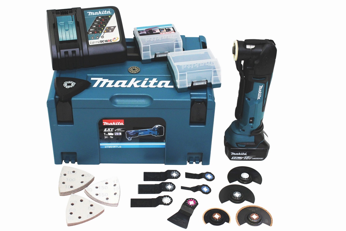Makita cordless multifunction tool 18V 5.0Ah battery + charger - DTM51RT1J3