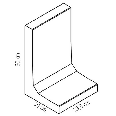 BWL L-kamień naturalny szary 33,3x30x60cm