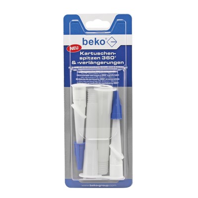 Beko cartridge tips 360° & extensions - 2 pieces in a blister pack