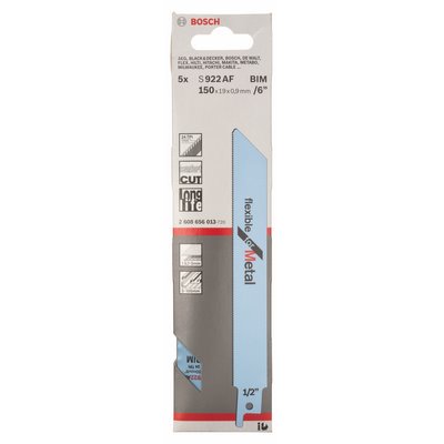 Bosch reciprocating saw blade for metal S 922 AF BIM 5-pack