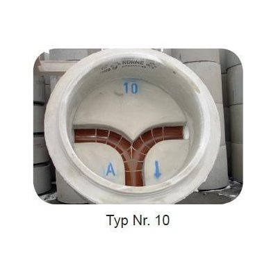 Manhole base type 10 DIN 4034/1 SU-M 1000x650mm Channel DN150 KG