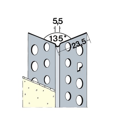 Maisch edge profile drywall 3.0m 09172 300.0 - 135° 25/25/0.5mm