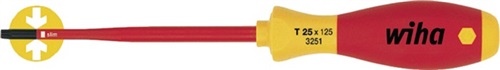 Screwdriver VDE TX size 25x125mm overall length 243mm round blade with multi-component handle