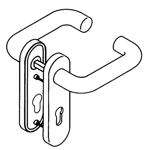 Kurzschildgarnitur 111R02.110 90 Ku.90 FBM Drückergarnitur Hewi