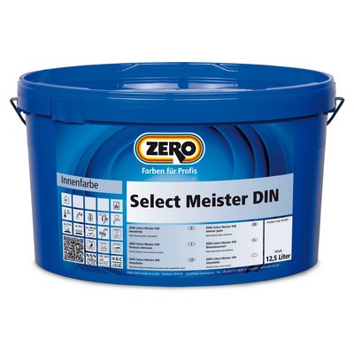 Zero Select Meister DIN biała farba emulsyjna do wnętrz 12,5l