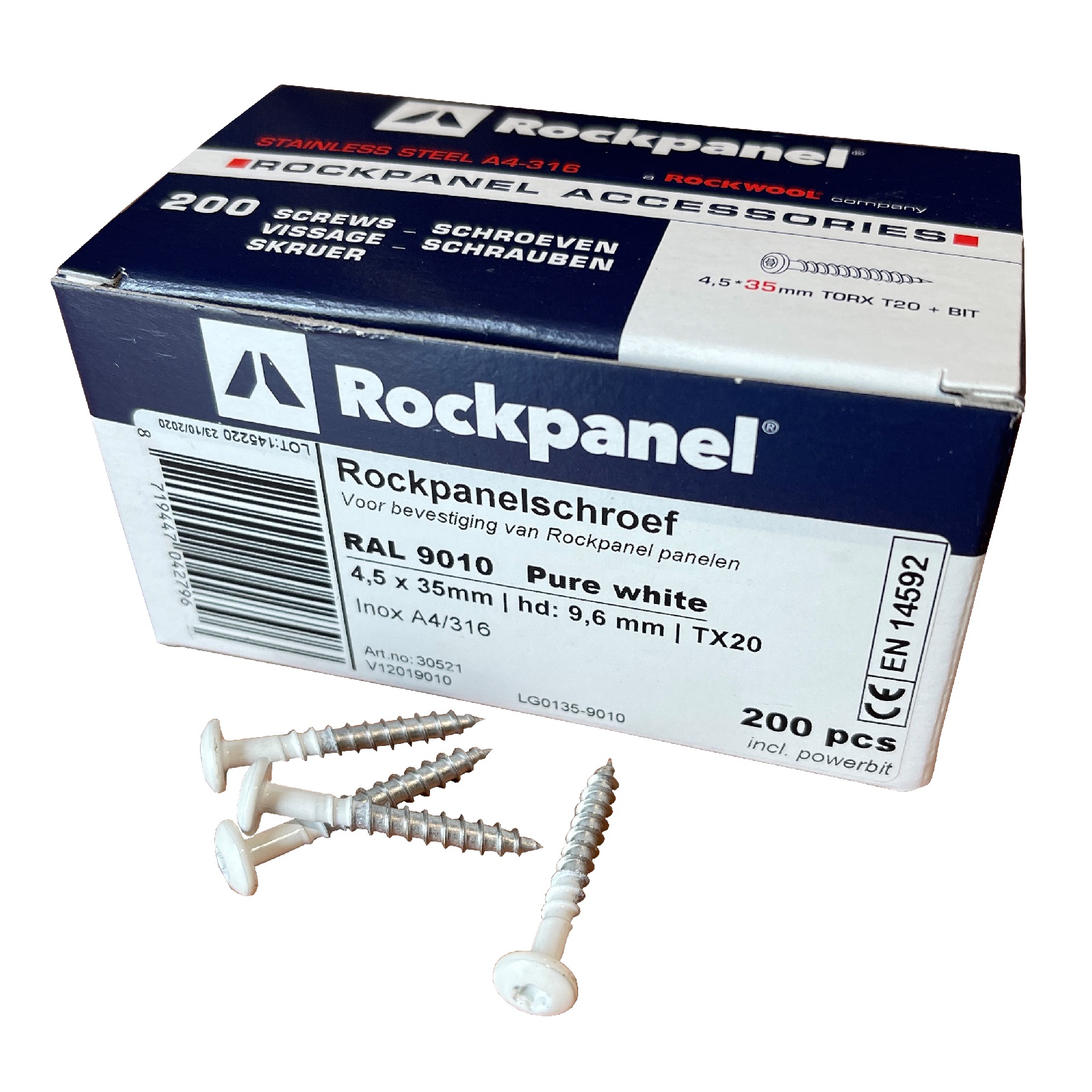 Rockpanel screws standard 35x4.5mm RAL 9010 (200 pieces)