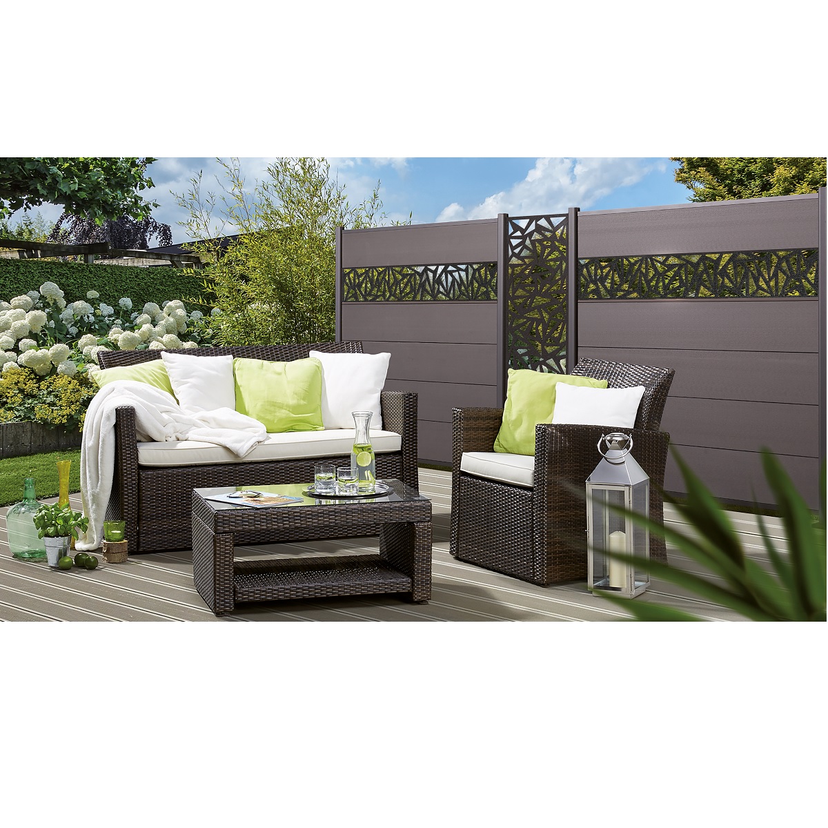 SYSTEM decorative profile set Trigon anthracite metal high 178 x 30 cm