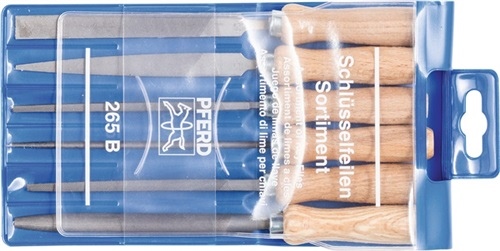 Set of spanner files DIN 7283 A-F cut 2 l.100mm beech PFERD