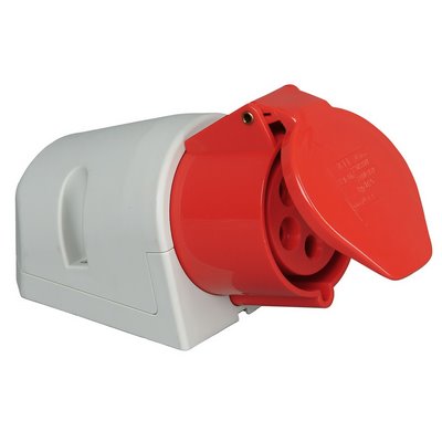 Kopp wall socket outlet CEE 5-pin w. cover IP44 16 A 400 V
