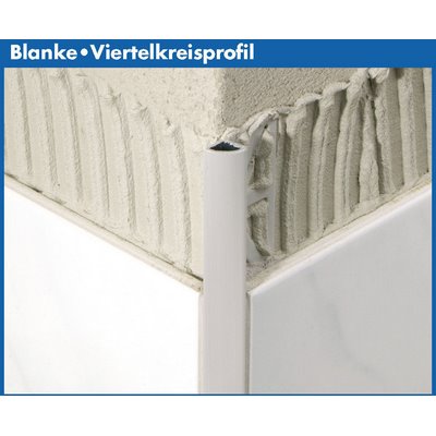 Blanke ćwierćkolisty profil plastikowy biały 10mmx2.5m - 347-501-10025