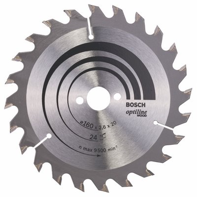 Bosch circular saw blade Optiline Wood 160x20/16x2.6mm 24 teeth