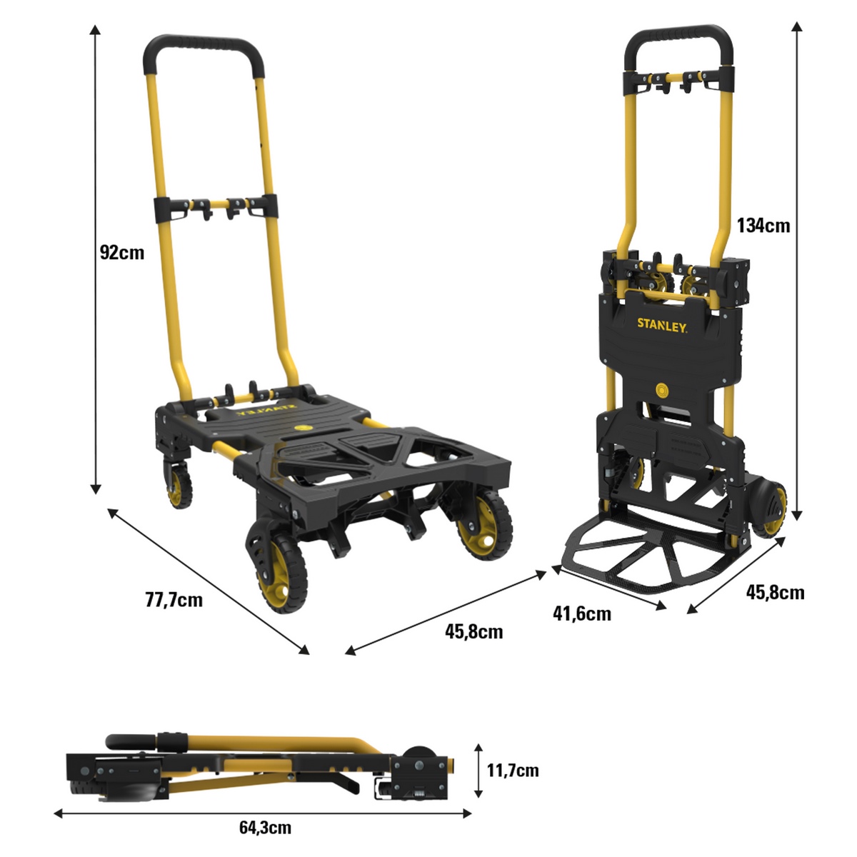 SBD klappbare Sackkarre 2in1 Stahl 70/137 kg - SXWTD-FT585