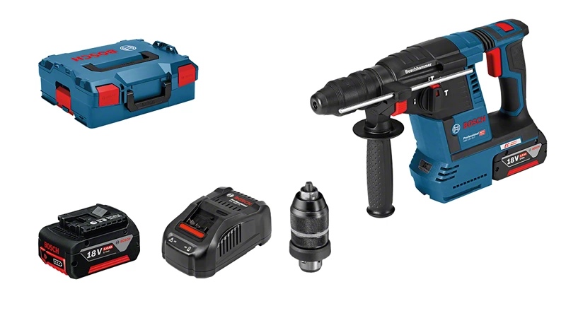 Bosch cordless rotary hammer GBH 18V-26 F 2x 5.0 Ah L-Boxx