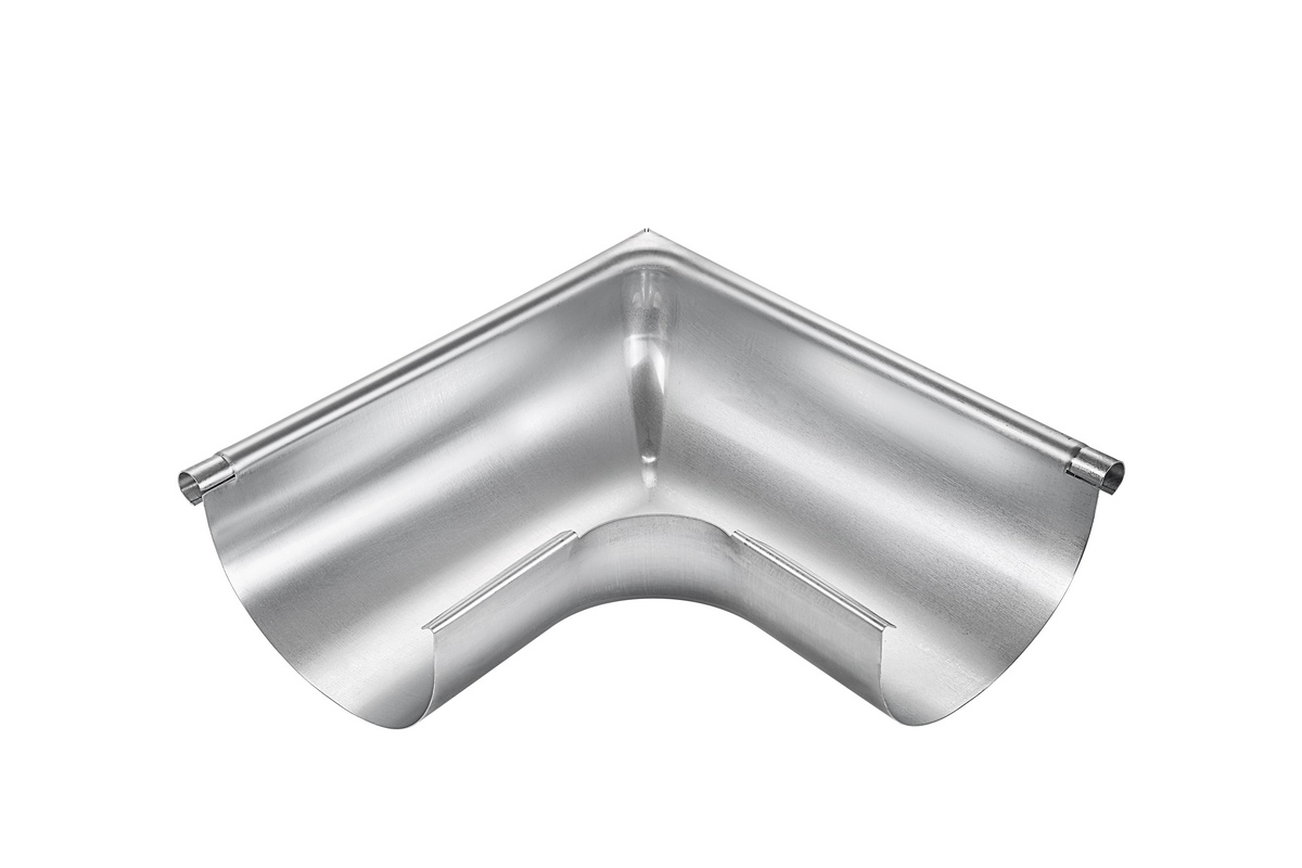 Grömo ZN gutter angle outer corner 280 half-round drawn w. insertion slot