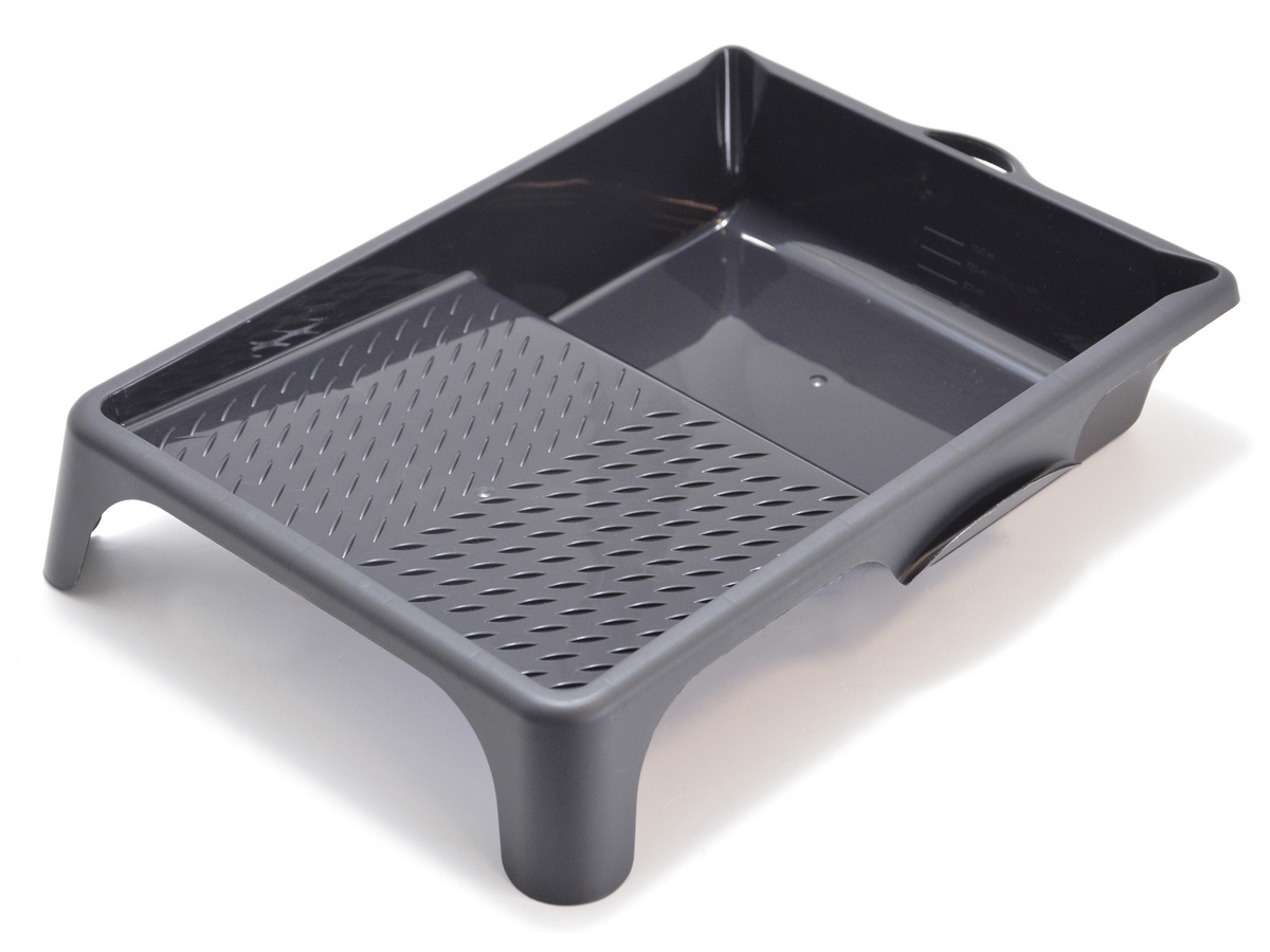 Black plastic paint tray 24x32cm for rollers up to 21cm