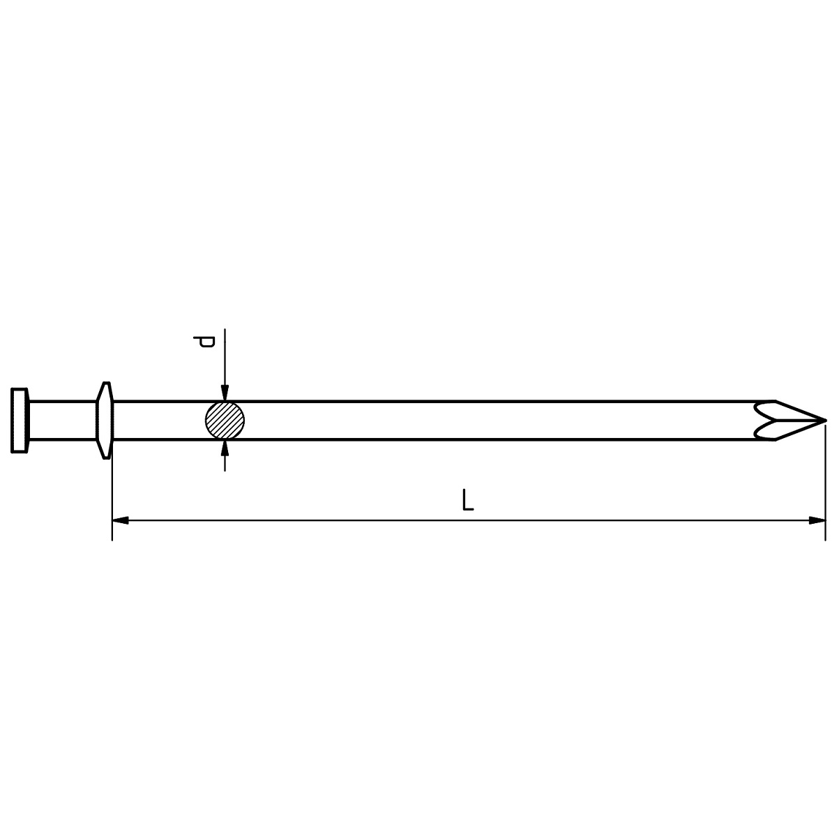 Drakena double headed pin rd blank 3.1x65mm double k 5.0kg - 41831065010300