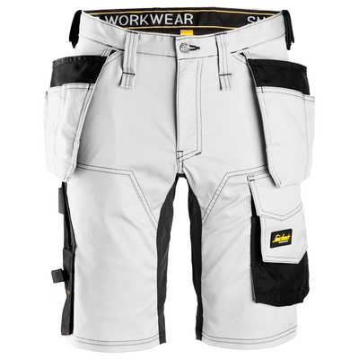 Snickers 6141 AllroundWork Stretch Shorts weiß/schwarz Gr. 48