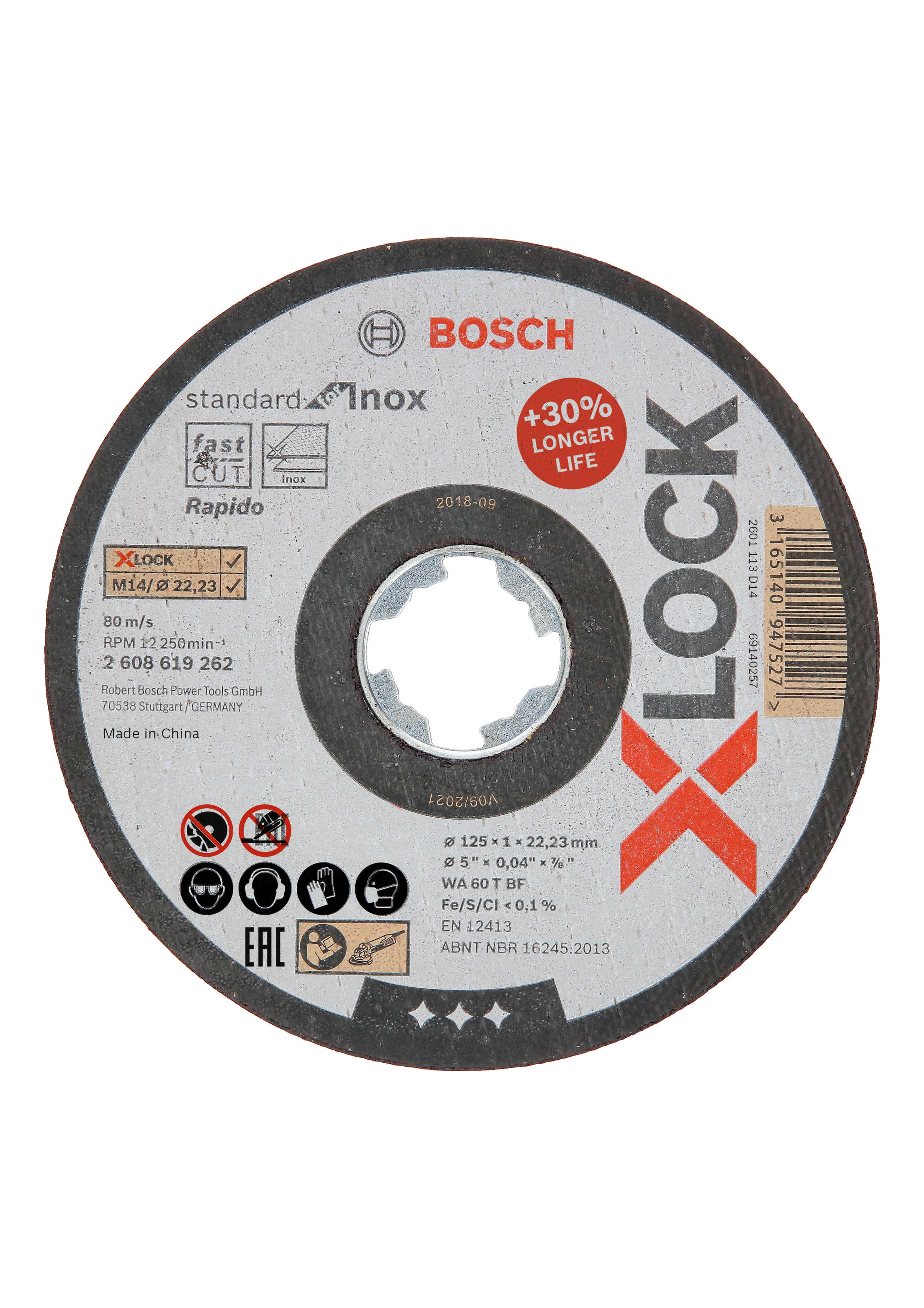 Bosch cutting disc X-LOCK Standard for Inox Ø125x1mm