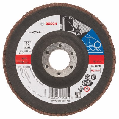 Bosch Fächerschleifscheibe Best Metall 125x22.23mm K40