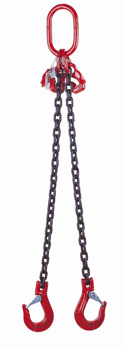 DoKett 2 Sling chain 2-strand 8mm clevis hook with 2 shortening hooks
