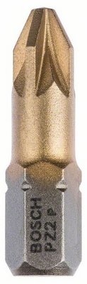 Bosch screwdriver bit MaxGrip 3-pack PZ2 25mm 1/4"" external hexagonal shank