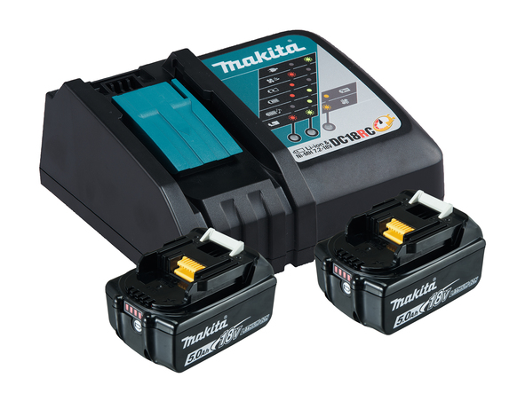 Makita Power-Source Kit 5.0 Ah 18.0 V 1 charger + 2x rechargeable battery BL1850B - 197570-9