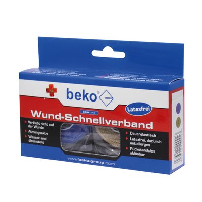 Beko CareLine quick wound dressing 25mm 2x4.50m roll beige/blue