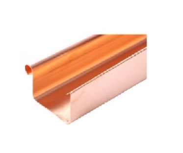 Copper box gutter 25 0.6mm large bead Length 5.00m