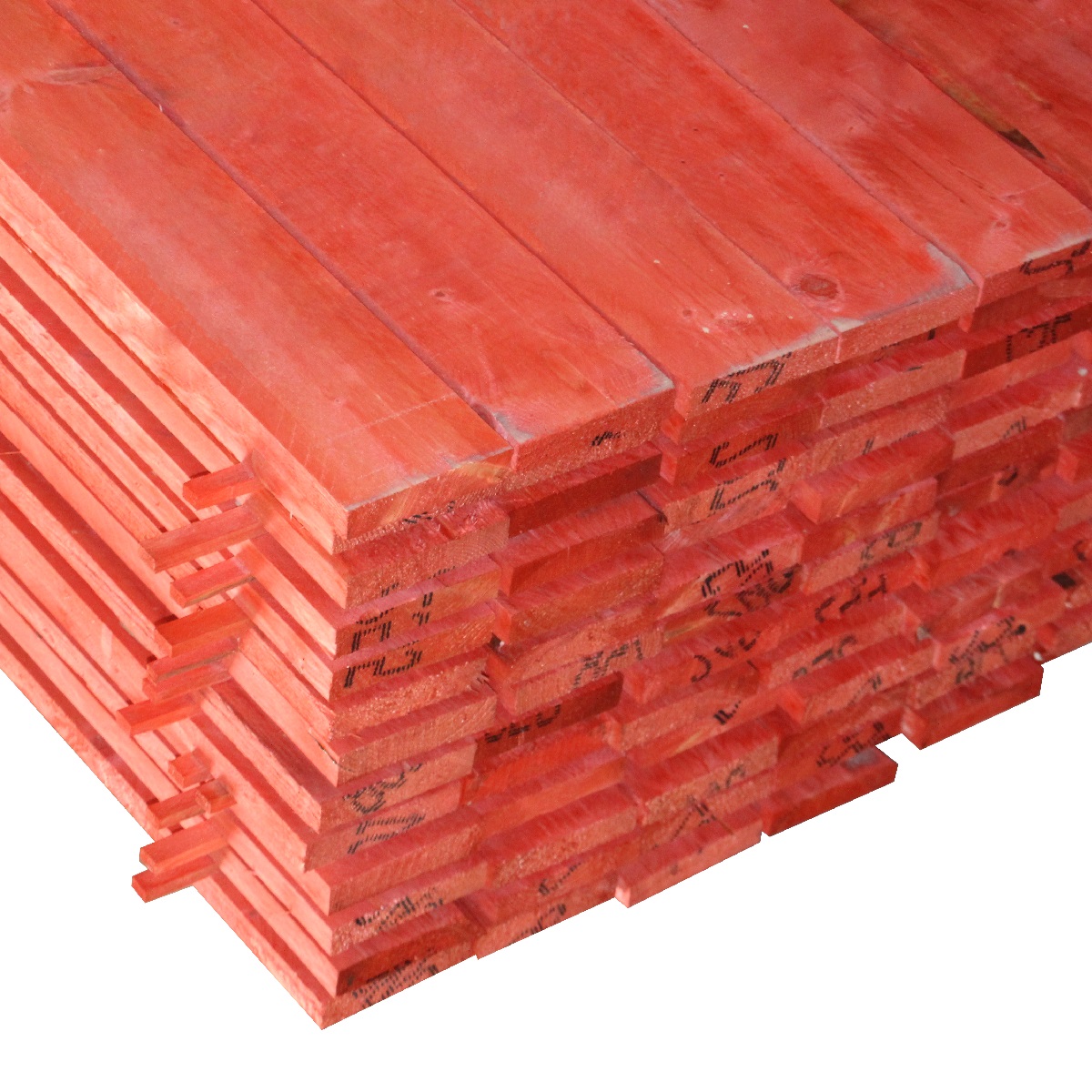 Guardrail boards 32x154x4000mm FI/TA completely coloured red/dipped