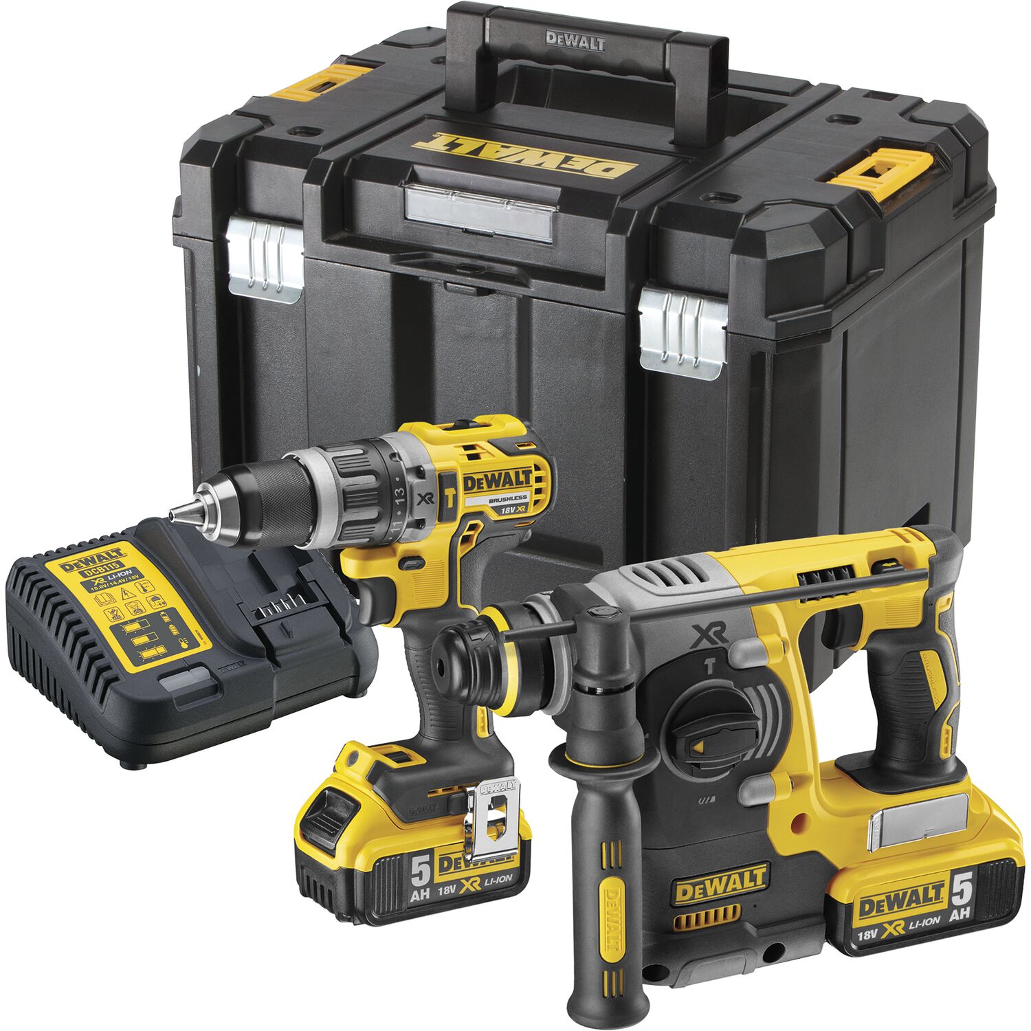 SBD Dewalt DCK207P2T-QW cordless combi pack hammer drill + cordless screwdriver