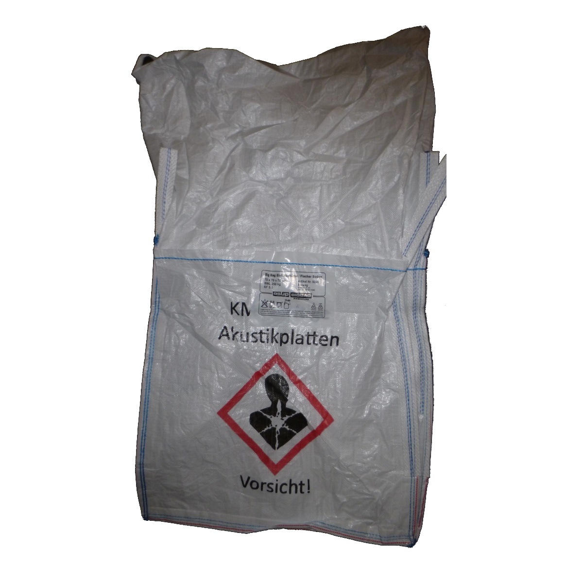 Entsorgungssack für Mineralfaserplatten 70x70x70cm beschichtet mit 4 Schlaufen