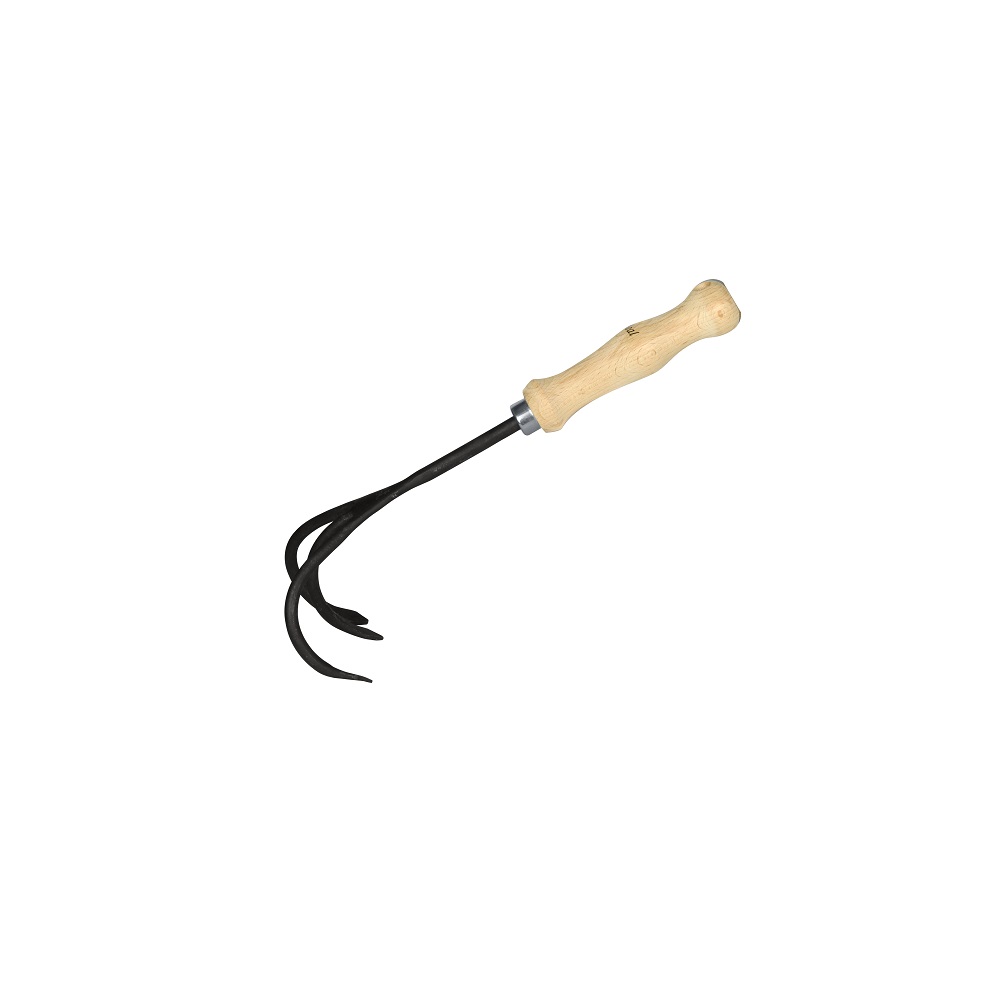 Ideal cultivator 3 tines 15.5 cm beech handle handmade hardened