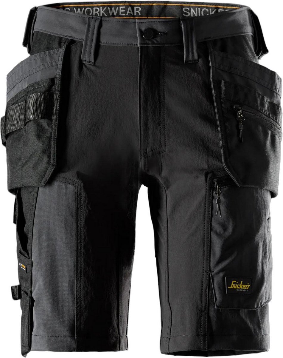 Snickers 6118 AllroundWork Stretch- Shorts m. HP stahlgrau/schwarz Gr. 52