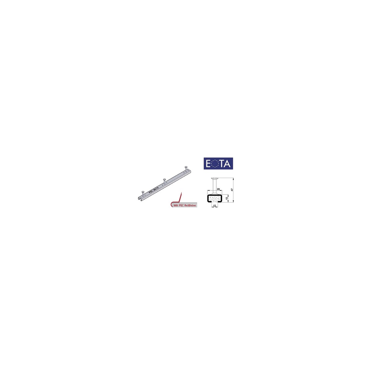 PEC-TA-CE-28/15-FV-PKF-3050mm Anchor channel 3050mm long Hot-dip galvanised